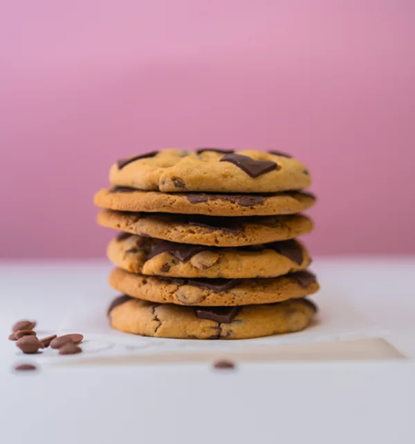 Stack of fresh-baked cookies