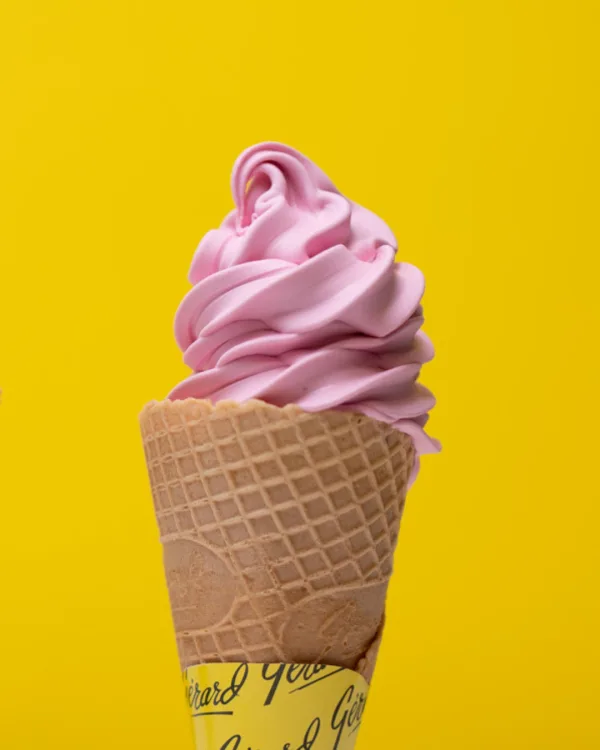Soft Serve Frozen Yogurt swirl in a cone