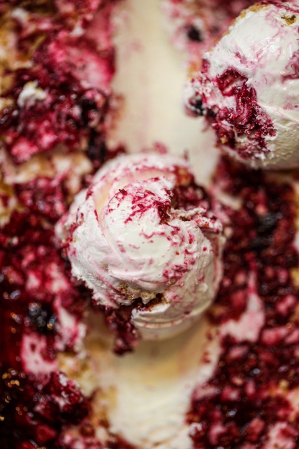 Scoop of Blueberry Cheesecake ice cream
