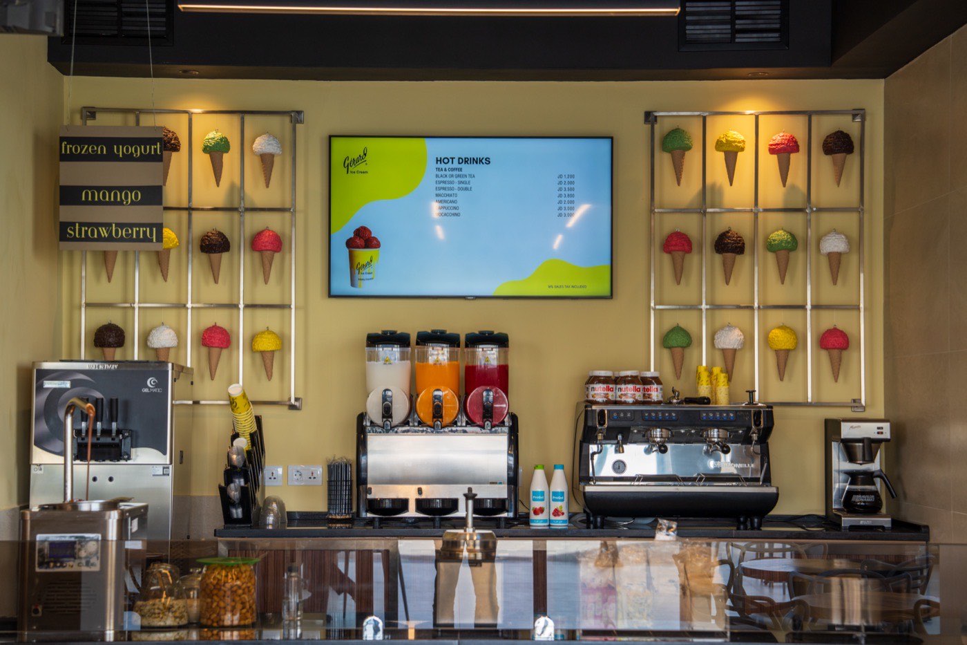 Interior of the Gerard Ice Cream Abdoun 2 branch at Kurdi Complex